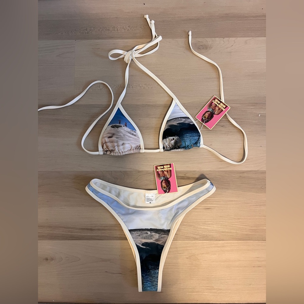Strawberry Milk Mob Bikini - Cream and Blue